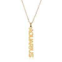 Fashion Letter Titanium Steel Gold Plated Pendant Necklace sku image 20