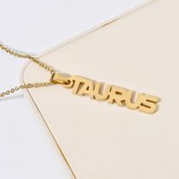 Fashion Letter Titanium Steel Gold Plated Pendant Necklace main image 2