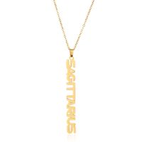 Fashion Letter Titanium Steel Gold Plated Pendant Necklace sku image 23