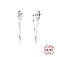 1 Pair Fashion Geometric Sterling Silver Plating Zircon Drop Earrings sku image 2