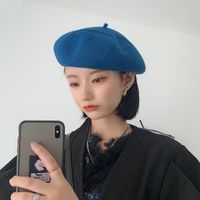 Women's Retro Solid Color Eaveless Beret Hat main image 3