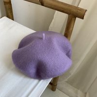 Women's Retro Solid Color Eaveless Beret Hat sku image 4