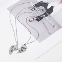 Simple Style Heart Shape Stainless Steel Enamel Necklace 1 Set main image 5