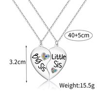 Simple Style Heart Shape Stainless Steel Enamel Necklace 1 Set main image 3