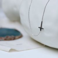 Simple Style Cross Titanium Steel Gold Plated Necklace main image 5