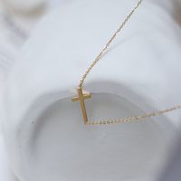 Simple Style Cross Titanium Steel Gold Plated Necklace main image 2