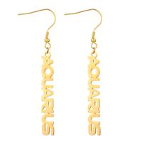 Simple Style Letter Stainless Steel Gold Plated Drop Earrings 1 Pair main image 5