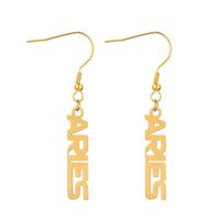 Simple Style Letter Stainless Steel Gold Plated Drop Earrings 1 Pair sku image 21