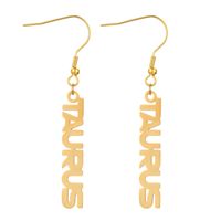 Simple Style Letter Stainless Steel Gold Plated Drop Earrings 1 Pair sku image 19
