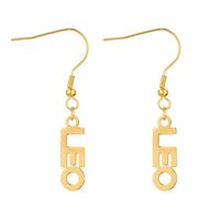 Simple Style Letter Stainless Steel Gold Plated Drop Earrings 1 Pair sku image 15