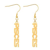 Simple Style Letter Stainless Steel Gold Plated Drop Earrings 1 Pair sku image 23