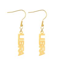 Simple Style Letter Stainless Steel Gold Plated Drop Earrings 1 Pair sku image 16