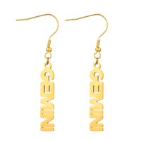 Simple Style Letter Stainless Steel Gold Plated Drop Earrings 1 Pair sku image 24
