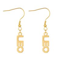 Simple Style Letter Stainless Steel Gold Plated Drop Earrings 1 Pair main image 2