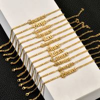 Simple Style Letter Stainless Steel Gold Plated Women's Anklet main image 1