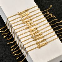 Simple Style Letter Stainless Steel Gold Plated Women's Anklet main image 6