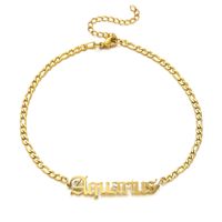 Simple Style Letter Stainless Steel Gold Plated Women's Anklet main image 5