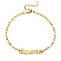 Simple Style Letter Stainless Steel Gold Plated Women's Anklet sku image 20