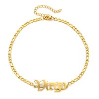 Simple Style Letter Stainless Steel Gold Plated Women's Anklet main image 4