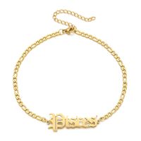 Simple Style Letter Stainless Steel Gold Plated Women's Anklet sku image 14