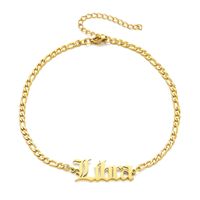 Simple Style Letter Stainless Steel Gold Plated Women's Anklet sku image 22