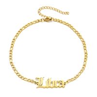 Simple Style Letter Stainless Steel Gold Plated Women's Anklet main image 3