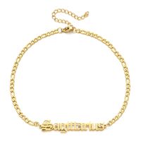 Simple Style Letter Stainless Steel Gold Plated Women's Anklet sku image 23