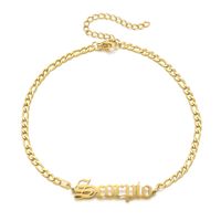 Simple Style Letter Stainless Steel Gold Plated Women's Anklet sku image 24