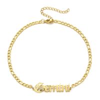 Simple Style Letter Stainless Steel Gold Plated Women's Anklet sku image 13