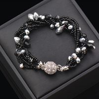 Fashion Solid Color Artificial Crystal Gold Plated Beaded Inlay Rhinestones Women's Bracelets Necklace 1 Piece sku image 2