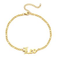 Simple Style Letter Stainless Steel Gold Plated Women's Anklet sku image 21
