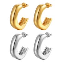 Fashion Solid Color Stainless Steel Plating Ear Studs 1 Pair main image 5