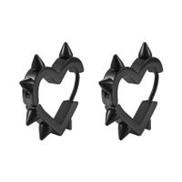 Hip-hop Heart Shape Titanium Steel Plating Rivet Earrings 1 Pair sku image 4
