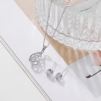 Fashion Water Droplets Copper Plating Inlay Zircon Women's Earrings Necklace 1 Set main image 3