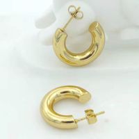 Simple Style Solid Color Stainless Steel Hoop Earrings 1 Pair sku image 5