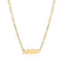 Simple Style Letter Stainless Steel Gold Plated Necklace main image 5