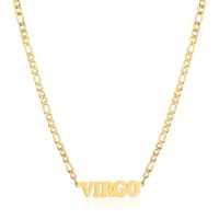 Simple Style Letter Stainless Steel Gold Plated Necklace sku image 15