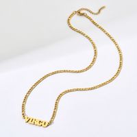 Simple Style Letter Stainless Steel Gold Plated Necklace main image 3