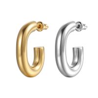 1 Pair Fashion C Shape Plating Stainless Steel Drop Earrings main image 6