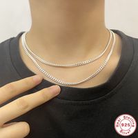 Simple Style Solid Color Sterling Silver Plating Necklace 1 Piece main image 5