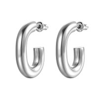 1 Pair Fashion C Shape Plating Stainless Steel Drop Earrings sku image 1