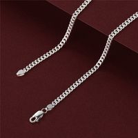Simple Style Solid Color Sterling Silver Plating Necklace 1 Piece main image 2
