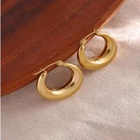 Fashion Solid Color Stainless Steel Plating Earrings 1 Pair main image 4