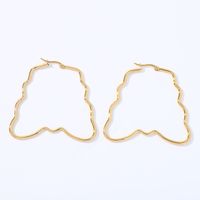 Fashion Star Heart Shape Butterfly Stainless Steel Plating Hollow Out Earrings 1 Pair main image 4