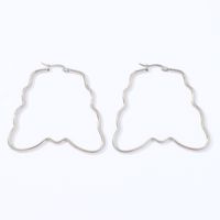 Fashion Star Heart Shape Butterfly Stainless Steel Plating Hollow Out Earrings 1 Pair sku image 1