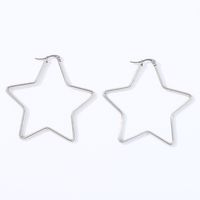 Fashion Star Heart Shape Butterfly Stainless Steel Plating Hollow Out Earrings 1 Pair sku image 3