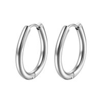 Simple Style Solid Color Titanium Steel Plating Earrings 1 Pair sku image 1