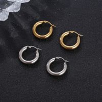 Simple Style Solid Color Stainless Steel Plating Earrings 1 Pair main image 5