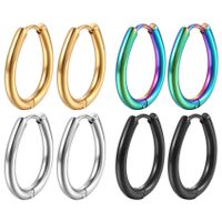 Simple Style Solid Color Titanium Steel Plating Earrings 1 Pair main image 1