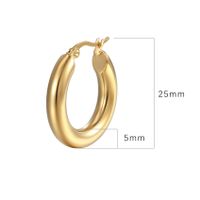 Style Simple Couleur Unie Acier Inoxydable Placage Des Boucles D'oreilles 1 Paire main image 4